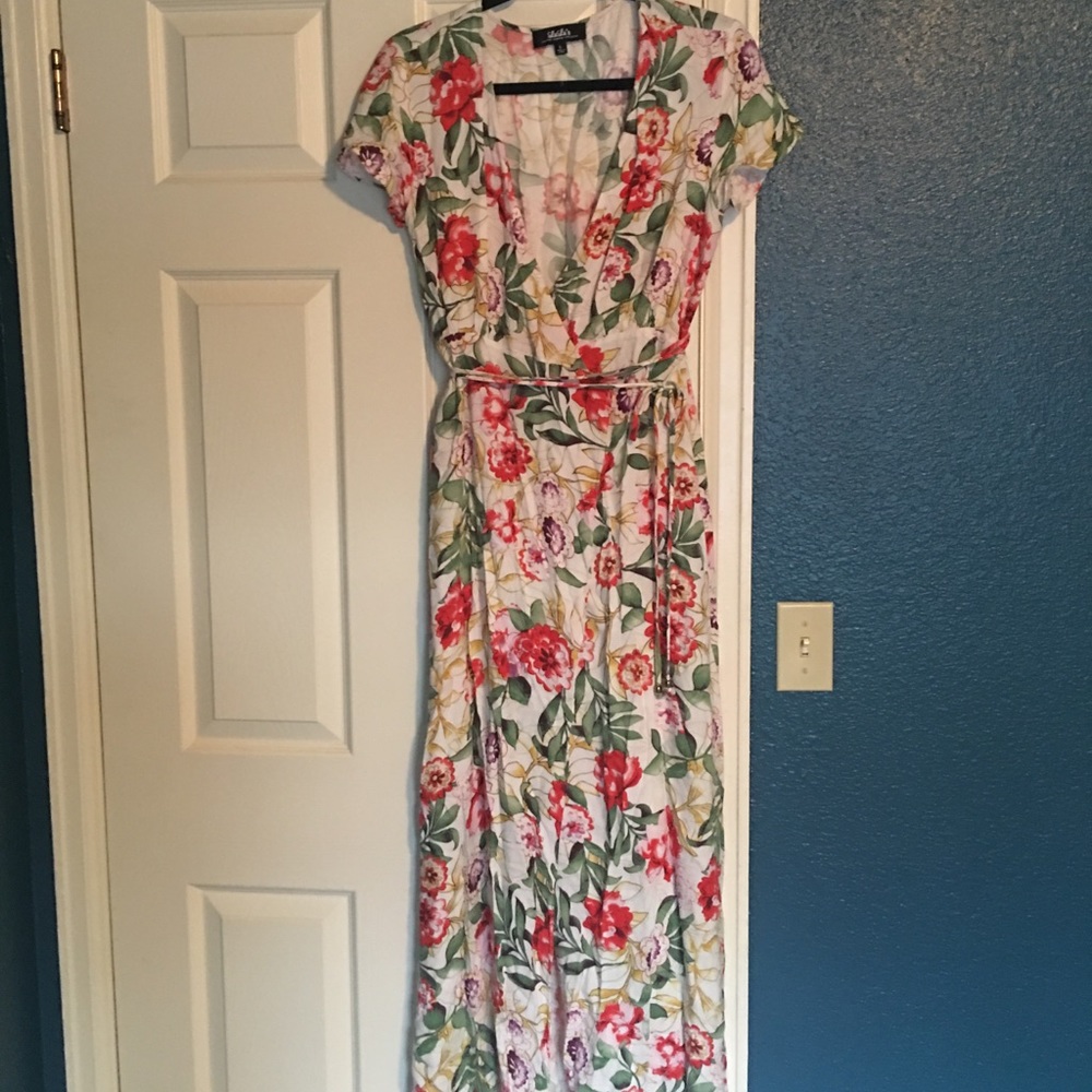 Floral maxi wrap dress